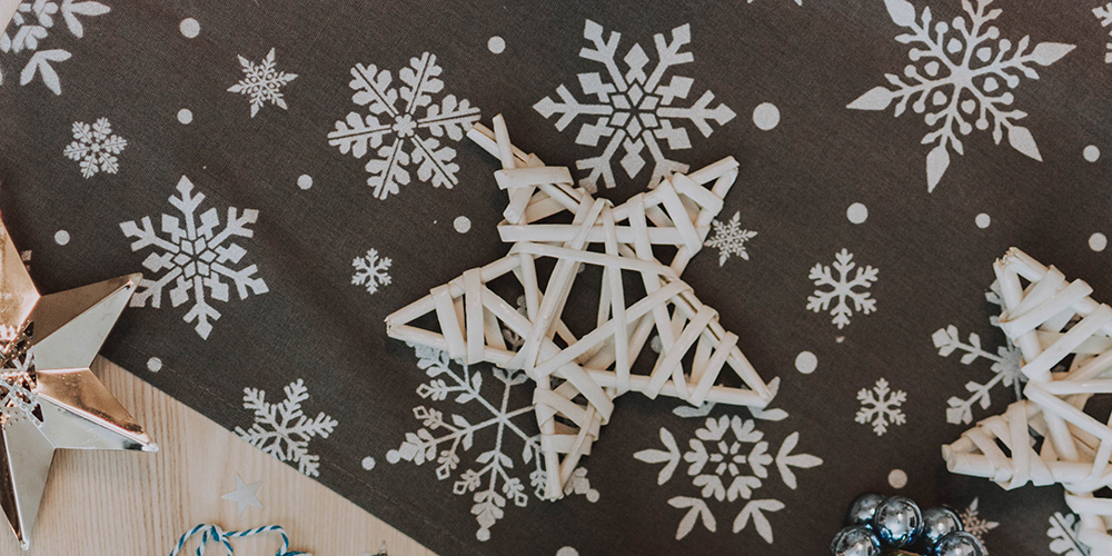 Snowflakes on a table