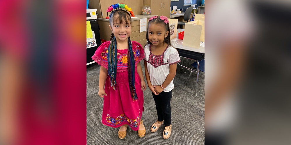 Students dressed for Hispanic Heritage Day