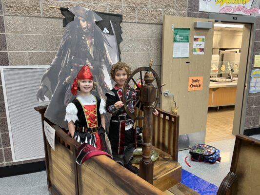 Students are dressed as Pirates in the Cafeteria