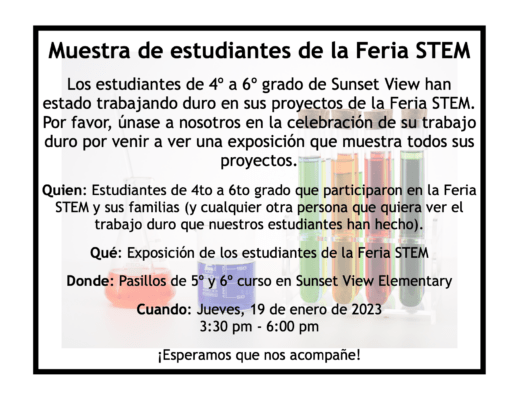 STEM Fair Showcase Flyer - all information presented in the text