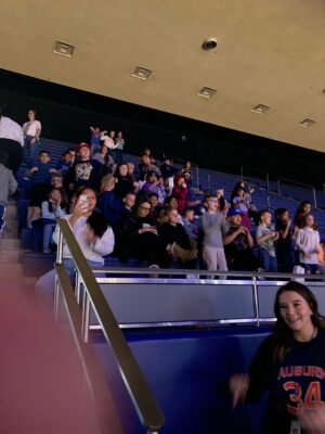 Students in the stadium for the BYU Basketball game.