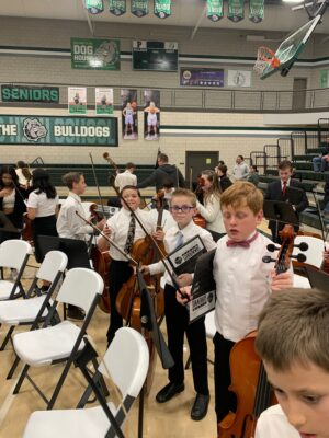 Students at the orchestra performance
