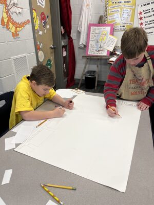 Students working on projects in Art class