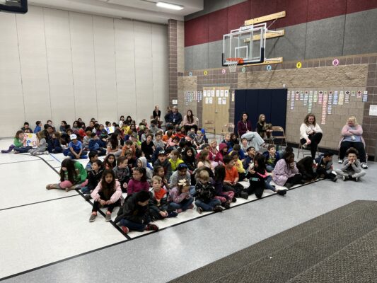 Students and parents attending the Battle of the Books - lower grade