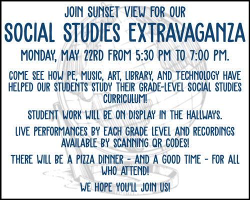 Social Studies Extravaganza flyer in English