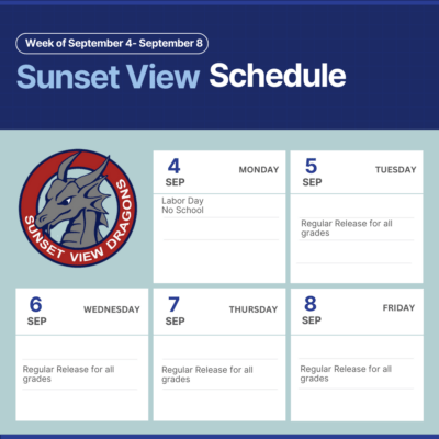 Weekly schedule in english