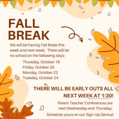 Fall Break Announcement English