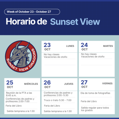 October 23-27 Calendar in Spanish